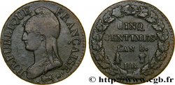 Cinq centimes Dupré, grand module 1800 Strasbourg F.115/117