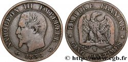 Cinq centimes Napoléon III, tête nue 1856 Lille F.116/36 TB35