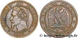 Deux centimes Napoléon III, tête laurée 1862 Strasbourg F.108A/5