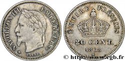 20 centimes Napoléon III, tête laurée, grand module 1868 Paris F.150/4 TB25