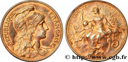 5 centimes Daniel-Dupuis, axe à 10h 1904  F.119/14 var. TTB48