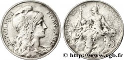 Essai de 5 centimes Daniel-Dupuis, flan en argent 1908 VG.4608 b var.