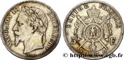 5 francs Napoléon III, tête laurée 1867 Paris F.331/10 TB35