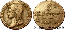5 centimes Dupré, petit module 1796 Paris F.113/1 TTB45