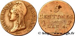 5 centimes Dupré, petit module 1796 Paris F.113/1