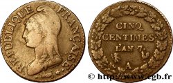 Cinq centimes Dupré, grand module 1799 Paris F.115/46 TB35