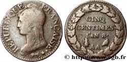 Cinq centimes Dupré, grand module 1800 Metz F.115/102