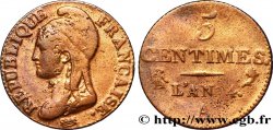 5 centimes Dupré, petit module 1796 Paris F.113/1