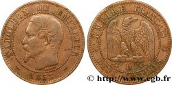 Deux centimes Napoléon III, tête nue, différent levrette, grand D et petit lion 1855 Lyon F.107/26