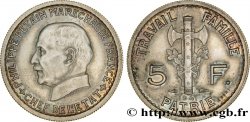 Essai de 5 francs Pétain en cupro-nickel, 2e projet de Bazor 1941 Paris VG.5574  var. SUP60