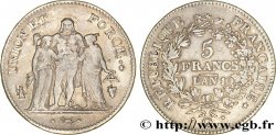 5 francs Union et Force, Union serré, avec glands intérieurs et gland extérieur 1802 Perpignan F.288/184