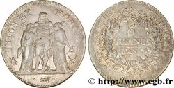 5 francs Union et Force, Union desserré, avec glands intérieurs et gland extérieur 1799 Bordeaux F.291/23 TB35