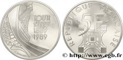 Belle Épreuve argent 5 francs Tour Eiffel 1989 Paris F5.1200 3