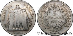5 francs Union et Force, Union serré, seulement gland extérieur 1799 Paris F.288/102