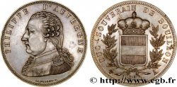 Essai apocryphe en argent au module de 5 francs pour Philippe d’Auvergne 1815  Maz.7 