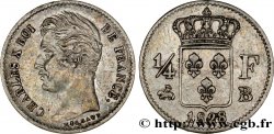 1/4 franc Charles X 1828 Rouen F.164/19 TTB50
