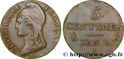5 centimes Dupré, petit module 1796 Paris F.113/1