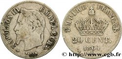 20 centimes Napoléon III, tête laurée, petit module 1864 Paris F.149/1