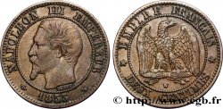 Deux centimes Napoléon III, tête nue 1855 Lille F.107/37