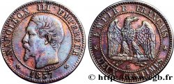 Deux centimes Napoléon III, tête nue 1857 Rouen F.107/45 TB35