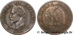 Deux centimes Napoléon III, tête laurée 1861 Strasbourg F.108/2