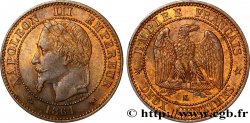 Deux centimes Napoléon III, tête laurée 1861 Bordeaux F.108A/3