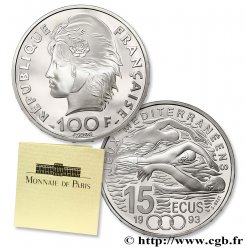 Belle Épreuve 15 écus / 100 francs - Natation 1993 Paris F5.2004 1 FDC