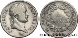 1 franc Napoléon Ier tête laurée, République française 1808 Lyon F.204/5