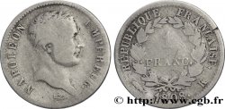 1 franc Napoléon Ier tête laurée, République française 1808 Bordeaux F.204/8