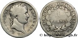 1 franc Napoléon Ier tête laurée, Empire français 1812 Paris F.205/42
