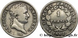 1 franc Napoléon Ier tête laurée, Empire français 1812 Toulouse F.205/49