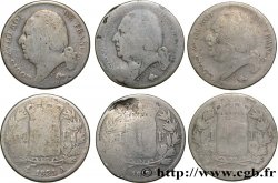 Lot de trois pièces de 1 franc Louis XVIII n.d. n.l. F.206/-