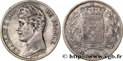 1 franc Charles X, matrice du revers à quatre feuilles 1828 Bayonne F.207A/8 TB25