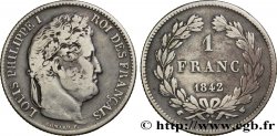 1 franc Louis-Philippe, couronne de chêne 1842 Lille F.210/89