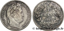 1 franc Louis-Philippe, couronne de chêne 1843 Strasbourg F.210/92