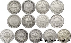 Lot de treize pièces de 1 franc Cérès, IIIe République - - F.216/-