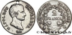 2 francs Napoléon Empereur, Calendrier grégorien 1807 Perpignan F.252/14 TB+