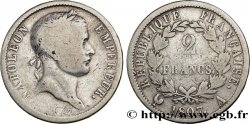 2 francs Napoléon Ier tête laurée, République française 1807 Paris F.254/2