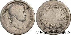2 francs Napoléon Ier tête laurée, République française 1808 Lille F.254/13
