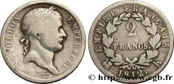 2 francs Napoléon Ier tête laurée, Empire français 1812 Bordeaux F.255/44