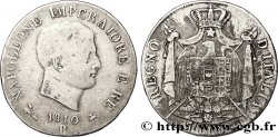 5 lire Napoléon Empereur et Roi d’Italie, 1er type, tranche en relief 1810 Bologne M.78 