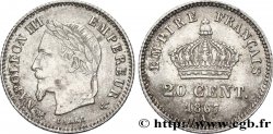 20 centimes Napoléon III, tête laurée, grand module 1867 Paris F.150/1 TTB50
