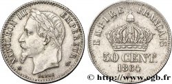 50 centimes Napoléon III, tête laurée 1864 Paris F.188/2 SUP58