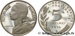 Piéfort argent de 5 centimes Marianne 1974 Paris F.125/10P