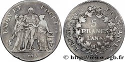 5 francs Union et Force, Union serré, avec glands intérieurs et gland extérieur 1798 Perpignan F.288/74 XF42
