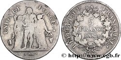 5 francs Union et Force, Union serré, seulement glands intérieurs 1803 Perpignan F.288/197
