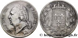 5 francs Louis XVIII, tête nue 1822 Lille F.309/75