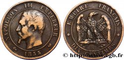 Dix centimes Napoléon III, tête nue 1855 Rouen F.133/22