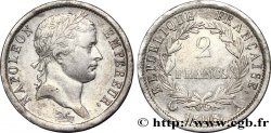 2 francs Napoléon Ier tête laurée, République française 1808 Paris F.254/4 TTB45