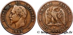 Dix centimes Napoléon III, tête laurée 1862 Bordeaux F.134/9